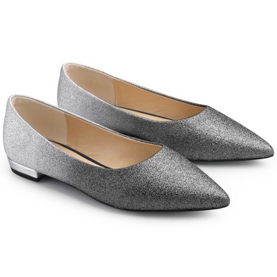 Grey pointed hotsell flat shoes