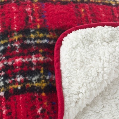 Red Reversible Sherpa Faux Fur Throw Blanket 50"x60"