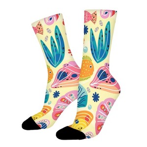 Underwater Coral Reef Women Printed Crew Socks Funny Funky Socks Soft Polyester Novelty Gifts for Artists Men - 1 of 1