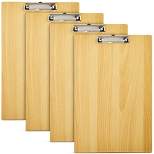 Juvale 4 Pack Extra Large 11x17 Clipboards, Wooden Art Board with Low-Profile Clip and Hook for Classroom and Office