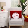 Little Love by NoJo Sports Decorative Pillow - White and Red Baseball with Embroidery - 3 of 4