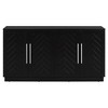 Hostack Sideboard Buffet Cabinet with Storage, Adjustable Shelves and Silver Handles for Living Room, Black - 2 of 4