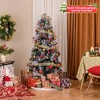 Tangkula 5/6/7 FT Flocked Christmas Tree Artificial Xmas Tree w/170/220/270 Branch Tips &Pine Needles - 2 of 4