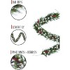 Perfect Holiday 6' Snow Flocked Camdon Fir Garland with Pine Cones & Berry Clusters - 3 of 4