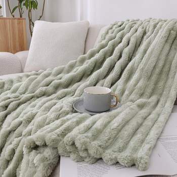 Kate Aurora Modern Lux Ultra Soft & Plush Ribbed Accent Throw Blanket - 50 in. W x 60 in. L