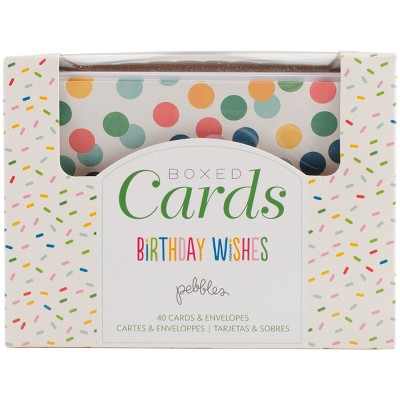 Pebbles A2 Cards W/Envelopes (4.375"X5.75") 40/Box-Birthday Wishes