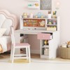 Tangkula Kids Desk & Chair Set w/Chair Hutch 3-Layer Side Shelf Storage Cabinet - 2 of 4