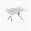 Okak Modern Dining Table 47" Minimalist Wood Table Metal Shelf Metal Heat Transfer Legs for Dining Room Kitchen Office - 4 of 4
