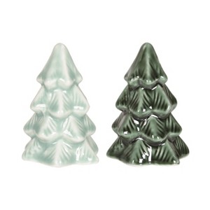 Transpac Ceramic Iridescent Holiday Salt and Pepper Shaker Set of 2 for Christmas Festive Table Decor - 1 of 2