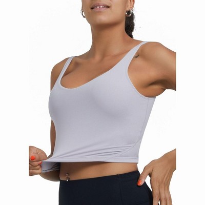 DOMETOUR Yoga Top U-Shaped Back Yoga With Mid-support Sports Bra For Women