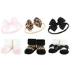 Hudson Baby Infant Girl 12Pc Headband and Socks Giftset, Leopard Black Silver, One Size - 2 of 3