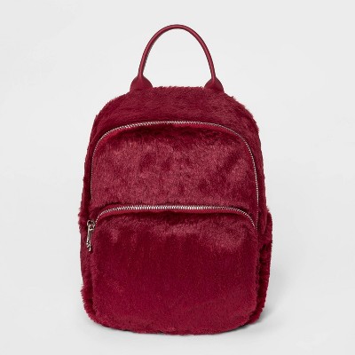 faux fur mini backpack