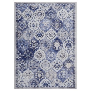 COZONY Bohemian Washable Rug, Non-Slip TPR Backing Recycled Polyester Low Pile Area Carpet for Living Room Bedroom - 1 of 4