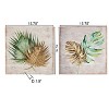 LuxenHome Set of 2 Tropical Leaf Wood and Metal Wall Decor Off-White - 3 of 4