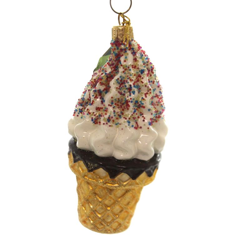 5.0 Inch Ice Cream Cone With Sprinkles Soft Serve Vanilla Sprinkles Tree Ornaments, 2 of 3