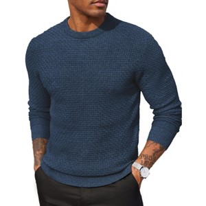 COOFANDY Men Dress Crewneck Sweater Pullover Knit Long Sleeve Casual Slim Fit Sweater - 1 of 4