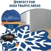 Christmas Round Snowflake Pattern Rug, Washable Non Slip Low Pile Stain Resistant Carpet for Living Room Bedroom Dining Room Classroom Office Nursery - 3 of 4