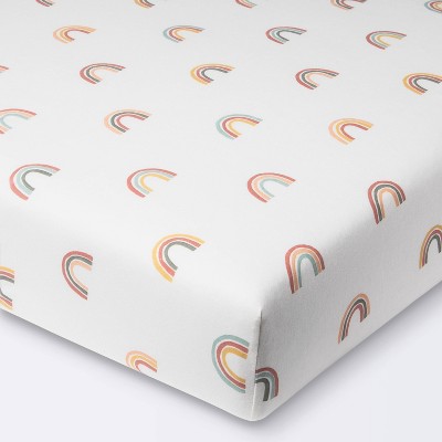 Polyester Rayon Jersey Fitted Crib Sheet - Cloud Island™ Rainbow
