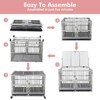 48 Inch Metal Dog Crate for Large Dogs, Chew-Resistant Dog Kennel with Removable Tray & Lockable Wheels, Escape Proof Open Top Security Cage - 4 of 4
