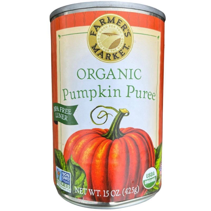 Farmer&#39;s Market Foods Organic Canned Pumpkin Puree - 15oz, 1 of 4