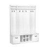 FURNIinspire Hall Trees Entryway Bench With Coat Rack, 7 Sturdy Hooks, 2 Drawers, Adjustable Shelves, Modern Clothes Rack, White, 17.7"*58.8"*76.7" - 4 of 4