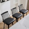 Bekrvio 26" Swivel Bar Stools Set of 1/2/3/4–Faux Leather Counter Stool with Spindle Back, Solid Wood Legs, Wooden Barstools for Kitchen Island - 4 of 4