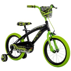 Huffy Kinetic 16" Kids' Bike - Matte Black/Lime Green - 1 of 4