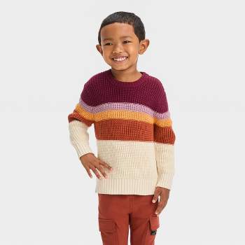 Toddler Boys' Colorblock Sweater - Cat & Jack™ Burgundy