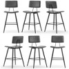 Arceso 24.5" Counter Height Bar Stools Set of 2, Black Faux Leather Upholstered Barstools with Back Footrest and Metal Legs, Armless Bar Chairs - 4 of 4