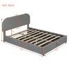 Upholstered Platform Bed, Storage Bed with Curved Headboard and Side Rails, Hydraulic Lift Storage Bed with Wood Frame-Baofuwish - 4 of 4