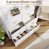 6 Drawer Double Dresser, 47" Wide Dresser Tv Stand, Modern Chest of Drawers for Bedroom, Large Storage Space Organizer Cabinet with Metal Handle - 4 of 4
