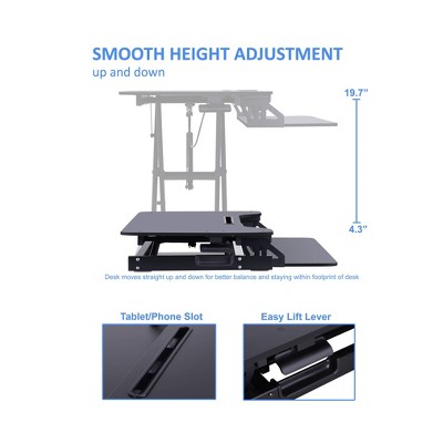 ErgoFlex 34.5" Black Height Adjustable Dual Monitor Desk Riser