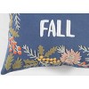 18"x18" 'Hello Fall' Square Throw Pillow Blue - Rizzy Home: Cotton Canvas, Indoor Decor, Harvest Theme - 2 of 3