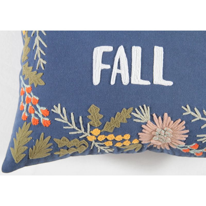 18&#34;x18&#34; &#39;Hello Fall&#39; Square Throw Pillow Blue - Rizzy Home, 3 of 5