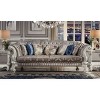 99" Versailles Sofa Ivory Fabric and Bone White Finish - Acme Furniture: Crescent-Shaped, Nailhead Trim, No Assembly Required - 3 of 4