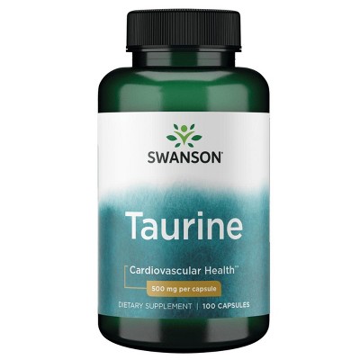 Swanson Taurine 500 mg 100 Capsules.