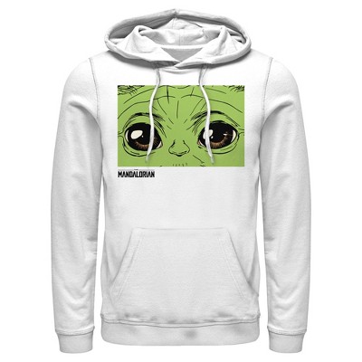 Men's Star Wars The Mandalorian The Child Hypnotic Eyes Pull Over Hoodie
