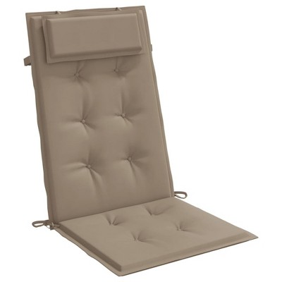 vidaXL 4 pcs Highback Chair Cushions - Durable, Lightweight and Water-Repellent Outdoor/Indoor Cushions - Color Taupe