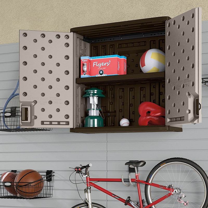 Suncast 4 Cubic Feet Resin Single Shelf Garage Wall Storage Cabinet (6 Pack), 3 of 6