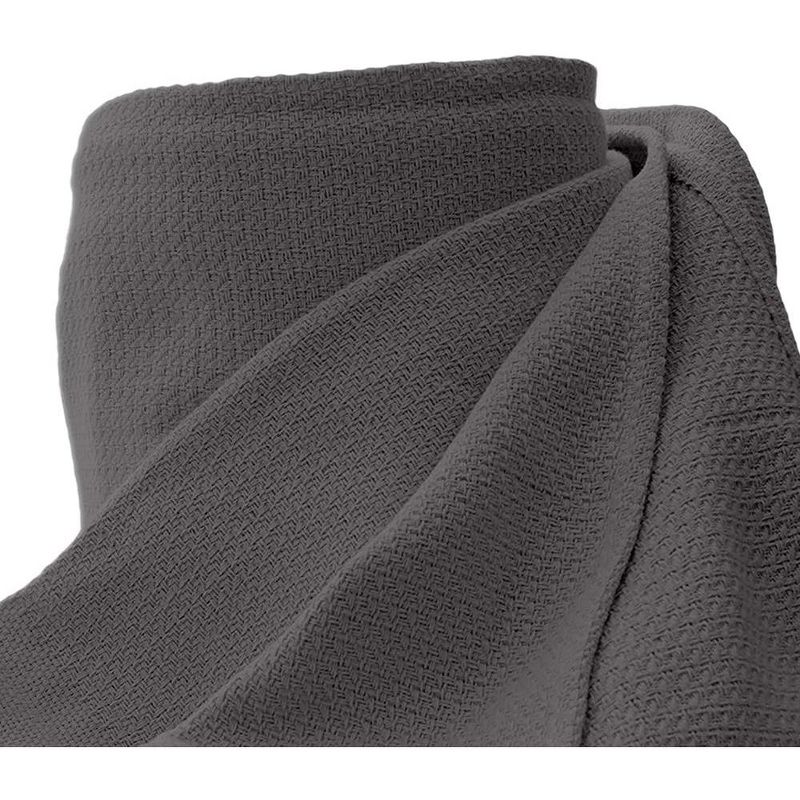 Whisper Organics, 100% Organic Woven Cotton Blanket, Breathable GOTS & Fairtrade Certified, Grey, 2 of 8