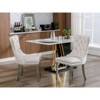 NicBex Modern Tufted Velvet Dining Chairs Set of 2, Comfy Upholstered Kitchen Side Chairs with Chrome Metal Legs & Nailhead Trim - 2 of 4