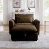 Corduroy Arm Chair and Storage Ottoman Set, Deep Seat Single Sofa Chair with Waist Pillow for Living Room or Bedroom - Koiai - 2 of 4