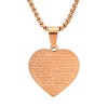 Steeltime Ladies stainless steel heart shape Our Father english prayer pendant. Color Options: Silver, Gold, Rose Gold - 2 of 4