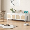 GlasFlength Decorative Storage Cabinet, Modern Shelved Cabinet for Living and Dining Rooms, Ideal for Pet Friendly Spaces, White, 57.9"*19.7"*19.7" - 3 of 4