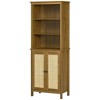 HOMCOM Rustic Bookshelf with Cabinet & Rattan, Tall Bookshelf Library, Wooden Bookcase with Doors and Shelves, Study Living Room Home Office, Walnut - 4 of 4