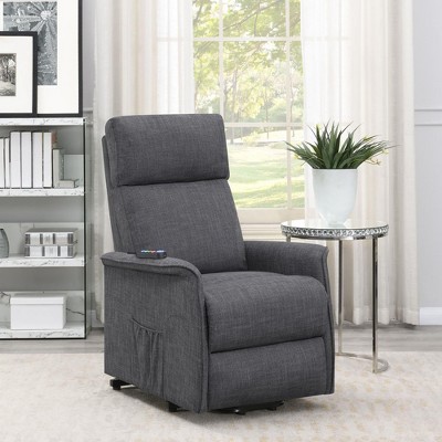 Chenille Power Lift Recliner with Massage, Heating and Side Pockets