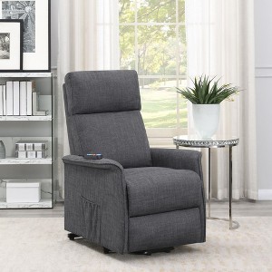 Chenille Power Lift Recliner with Massage, Heating and Side Pockets - 1 of 4
