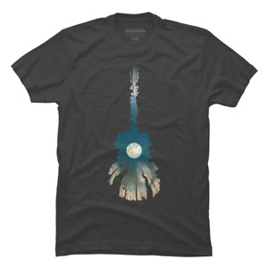 Men's Design By Humans Guitar Moon By BobyBerto T-Shirt - 1 of 4