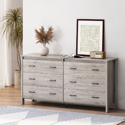GDFStudio Titeca Contemporary Wood 6 Drawer Double Dresser