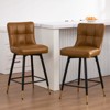Bekrvio 26" Swivel Counter Height Bar Stools Set of 2,Modern Faux Leather Upholstered with Back,Counter Stool Chairs for Kitchen Island - 3 of 4